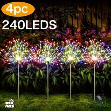 Solar Feuerwerkslichter für den Außenbereich, intelligenter Sensor - Lichtempfindlich, intelligenter Schalter, wasserdicht 60/150/240/360LED Sternenburst Lichterkette, 8 Beleuchtungsmodi Rasendekoration Lichter, für Einkaufszentrum Gartenwege Hof Weihnachtsdekorationen, warmweiß/weiß/mehrfarbig