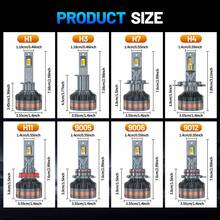 HYNBYZJ 2个H7 LED汽车大灯灯泡，兼容9005/HB3、9006/HB4、9012、H11、H4、H1等型号，双色温可选6000K白光/3000K黄光，一键切换，高亮度CSP芯片，全新升级设计，即插即用。 - 6000K+4300K - 查看 12