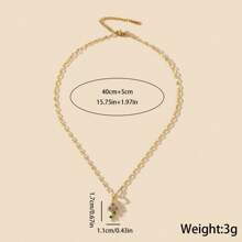 1pc Fashionable 18K Gold Plated Floral Pendant Necklace With Inlaid Zirconia, Suitable For Women's Daily Wear, Jewelry Gift For Friends