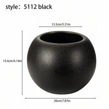 1 pieza Maceta de cerámica extra grande, Maceta de plástico con bola de piedra artificial, Maceta de pie para planta artificial, Maceta redonda de plástico de doble capa de gran diámetro, Maceta para suculentas con bandeja, Maceta para árbol, Bola redonda grande para decoración del hogar, Maceta para planta artificial verde para hotel