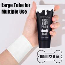 Pintura facial, maquillaje de Halloween blanco, pintura facial lavable blanca a base de agua para maquillaje teatral, maquillaje de carnaval, cosplay payasos joker