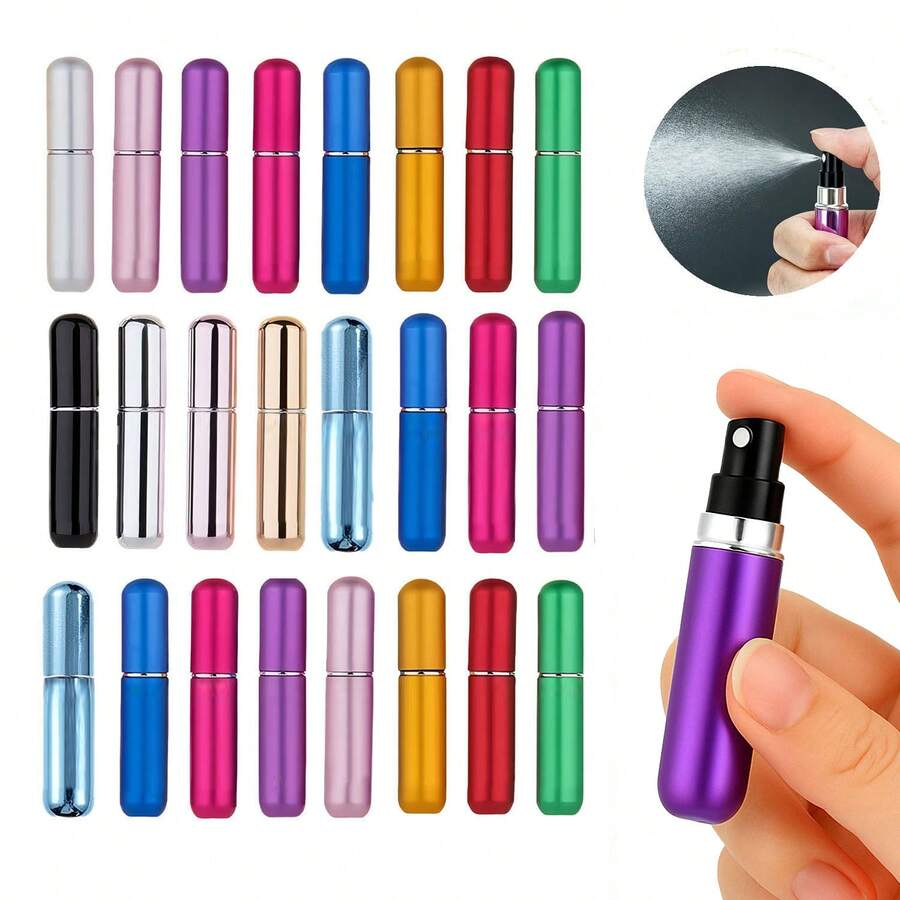 5ml Refillable Perfume Atomizer Leakproof Mini Spray Bottle, Portable Travel Fragrance Container, Elegant Metallic Design, Ideal For Purse & On-The-Go Use, Multiple Colors - Màu sắc ngẫu nhiên - Xem 1