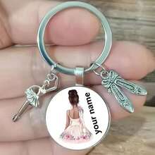 Personalized Name Ballerina Keychain, Ballet Girl Dance Shoes Keychain, Private Customization - Multicolor - View 13