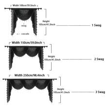 1pc Rod-Pocket Floral Embroidered Valance Panel With Tassels - Fits Any Curtain Rod, No Hardware Included