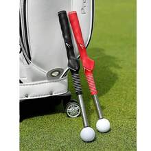 Retractable Golf Swing Trainer, Stainless Steel Right-Handed Golf Club, Indoor Practice Grip Strength Trainer For Power And Rhythm, Golf Accessories For Chipping And Hitting, Thanksgiving And Christmas Gifts - Black/Red/Blue