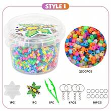 2500 piezas/5000 piezas - Balde con juego de cuentas de fusión de colores aleatorios, juego de manualidades de cuentas de fusión para arte y DIY, adecuado como regalo de Navidad y cumpleaños