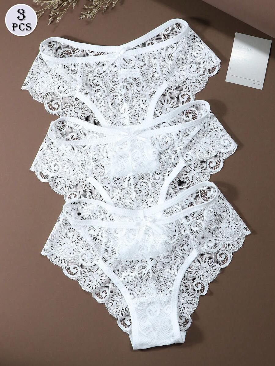 3件套女士蕾丝低腰性感丁字裤