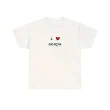 I Love Aespa Kpop Uni Heavy Cotton TeePlus Size Butterfly Graphic T-Shirt For Women, 220g Heavyweight Cotton Be Yourself Tee With Motivational Quote, Loose Fit Crew Neck Short Sleeve Top Designed For Curvy, Full-Figure, Or Oversized Style Lovers, Comfortable And Flattering Everyday Shirt For Women Of All Shapes, Breathable Fabric With Beautiful Butterfly And Star Print, Aesthetic Empowerment Tee For Confidence And Positivity, Great For Spring Summer Wear, Lounge, Travel, Or Casual Work Days, Fashionable Top For Big Girls, Body-Positive Message, Ideal Gift For Sister, Wife, Or Friend Who Loves Comfy Looks