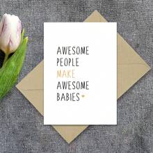 New Parents Congratulations Greeting Card With Envelope, Baptism, Pregnancy Celebration Card, Suitable For Anyone, Funny Greeting Card, Humor Card