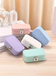 Rectangular Jewelry Organizer, Earrings, Necklace, Ring Portable Storage, Jewelry Storage Box,Transparent Plastic 3.5cm/1.38in Mini Jewelry Box,Portable Dust-Proof Box, Suitable For Travel And Outings, Ideal For Bffs, Girlfriend And Mom. For Women Storage Organizer Travel Essentials Gift Back To School