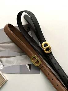 1pc/2pcs Letter Design Fashionable Women Belt, Suitable For Jeans, Suits And Dresses - A - View 1