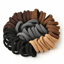 20 Pieces Large Stretch Hair Ties Ponytail Holders Hair Tie For Thick Heavy And Curly Hair (Black, 6 Cm In Diameter, 1 Cm In Width),Hair Accessories,Hair Rope, Hair Bobbles Head Accessories Rubber Bands - Black - View 14