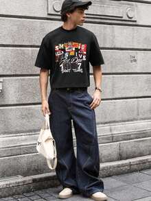 Vintage Herren luftige, leichte und bequeme Straßenmode Kurzarm T-Shirt, Frühling/Sommer