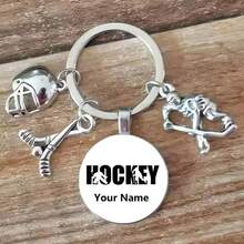 Personalized Keychain, Customizable With Name And Number, Designed Specifically For Private Ice Hockey Players, Hand-Painted Patterns, Fashionable Ice Hockey Fan Gift Keychain - Multicolor - View 13