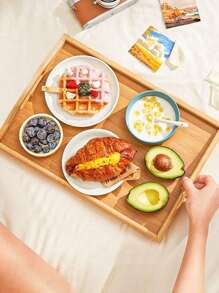 1pc Foldable Laptop Desk Tray, Suitable For Bed, Sofa, Outdoor Picnic, Eating Snacks And Working, Natural Material With Varied Texture, Detachable Accessories (Gifts For Father's Day, Mother's Day, Back To School)