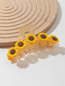 1pc Spring/ Summer Vacation Sunflower Claw Clip, Bohemian Fresh Flower Hair Claw Hair Clips Hair Jaw Clip Hair Clamps Hair Clutch Hair Catcher Clip, Beach Accessories Fall Winter Hair Accessories For Women - Multicolor - View 1
