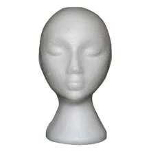 Deflection Doll Polystyrene Styrofoam Foam Model Stand Wig Hair Hat Headset White Mannequin Head Display Stand Rack Holder