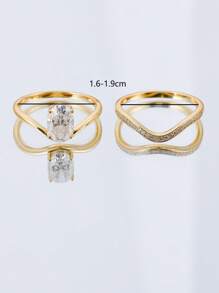 2pcs/Set Fashion Unique Oval Moissanite Ring, Gift For Women Engagement/Wedding/Anniversary