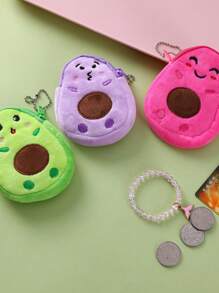 Cartoon Coin Purse, Cute Plush Backpack Pendant, Avocado Small Funny Girl Coin Pouch