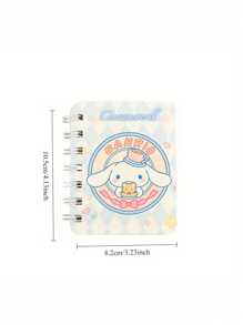 Sanrio 1pc Sanrio Cartoon Notebooks, Mixed Color, Paper Material, Plain Ruling Type, For Gift