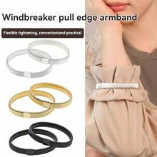 1pc/2pcs/4pcs Metal Spring Stretch Bracelet, Shirt Sleeve Holder, Clothing Decor Strap, Unisex - Gold/Silver/Black Back To School - Multicolor - View 12