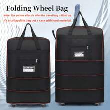 1pc Large Capacity Expandable Wheeled Travel Bag, 3-Layer Foldable Waterproof Luggage Bag, Rolling Suitcase With 6 Wheels, Airport Check-In Bag - Swivel Wheels, Foldable, Water-Resistant - Ideal For Business Trip, Study Abroad, Vacation, Unisex Holiday Essentials Holiday Travel Essentials Travel Accessories
