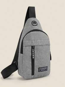 Nowa męska płócienna torba typu crossbody, sportowa torba podróżna na klatkę piersiową, torba na ramię, saszetka biodrowa, idealna na Halloween, Boże Narodzenie, Święto Dziękczynienia, na zewnątrz, w podróży, do pracy, na studia, z otworem na słuchawki. Odzież uliczna