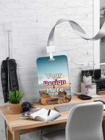 1pc Customized Double-Sided Photo ID Badge Holder With Lanyard, Durable, Waterproof, Sturdy ABS Material, Suitable For Couples, Nurses, Teachers, Students, Office, Medical Staff, Mother's Day, Halloween, Christmas, Easter - Ideal Holiday Gift