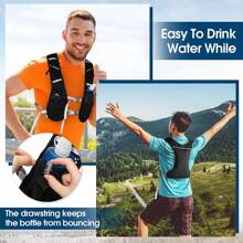 Hydration Running Vest Backpack(Backpack With 1pc 500ml Soft Flask),Lightweight Running Backpack,Camel Hydration Backpack Water Backpack,Breathable, Adjustable, Reflective Running Hydration Vest, For Cycling, Race, Hiking