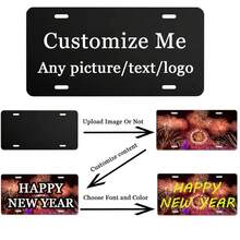Custom License Plate Personalized Front License Plates For Front Of Car Customized Add Your Own Pictures Text Logo Photo Customized Aluminum Car Tag Decorative Sign - 彩色 - 查看 3