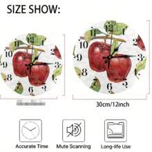 1/2 piezas Reloj de pared redondo de 5D hermoso y elegante, esfera resistente al agua y a los arañazos, reloj de mesa analógico de cuarzo silencioso, Limón+Manzana Limón+Limón. Perfecto para el hogar, la oficina, la escuela y la decoración del hogar