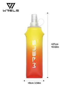 WRELS 1pc 150/250ml/500ml Gradient-Colored, Stylish, Portable, Foldable And Lightweight Soft Water Bottle For Running Hiking Cycling