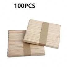 100pcs Large Wooden Craft Stick, 6-Inch (Approximately 15cm) Multifunctional Wooden Ice Cream Craft Stick Ice Cream Stick, Used For Waxing, Mixing, Craft Projects, Tongue Suppressors, Plant Labels