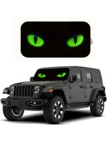 1 pieza Parasol para parabrisas de carro, Visera solar plegable con forma de ojo de carro divertida, bloquea los rayos UV para mantener el interior del carro fresco, Tamaño: 59.06 pulgadas * 27.5 pulgadas