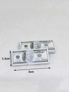 1个多尺寸迷你仿真钞票模型，逼真钞票复制品，提升金融意识，圣诞派对道具，派对用品，派对装饰，假钞印刷品，假美元，趣味恶作剧道具，电影道具，魔术表演配件（款式和印刷字体随机发货） - 彩色 - 查看 8