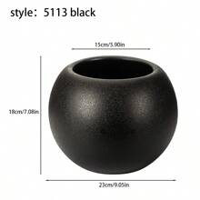 1 pieza Maceta de cerámica extra grande, Maceta de plástico con bola de piedra artificial, Maceta de pie para planta artificial, Maceta redonda de plástico de doble capa de gran diámetro, Maceta para suculentas con bandeja, Maceta para árbol, Bola redonda grande para decoración del hogar, Maceta para planta artificial verde para hotel