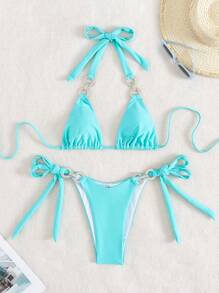 Conjunto de bikini separado con unicolor para mujer, nueva llegada