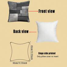 2pcs Modern Black Grey Geometric Throw Pillow Covers, 45x45cm,Polyester Peach Skin, Zip Closure - Perfect For Living Room & Bedroom Decor (Inserts Not Included)