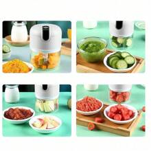 Mini picadora eléctrica de verduras, picadora de alimentos, cortadora de ajo, ensalada, lechuga, cebolla y chile, cortadora de tomates y picadora de carne de jengibre para cocina, picadora portátil USB (250 ml)