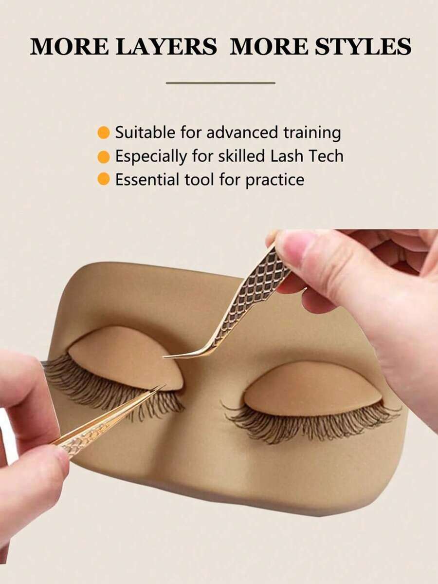 HMQ beauty 1pc Silicone Practice Eye, Detachable Eyelash Extension Tool, Essential For Beginner Training Institutions Eyelash Extension - Multicolor - View 1