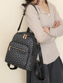 Fashionable And Women's Backpack Design, Diamond Grid Large Capacity Backpack, Casual Shoulder Bag, Commuting Bag, Student Backpack, Mother's Bag