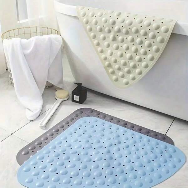Bequeme dreieckige Saugnapf Badmatte - rutschfeste Massage Fußauflage, PVC Material, Badezimmer Duschvorleger