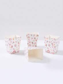 10pcs Flower Fairy Pattern Paper Popcorn Box, Popcorn Cups, Food Snack Box, Wedding Birthday Babe Shower Party Disposable Tableware, Suitable For Multiple Themes Holiday Party Picnic Camping, Home Kitchen Restaurant Table Supplies