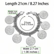 1pc Turkish Coin Bracelet For Women Men Turkey's Ancient Coins Banglet Turk Jewelry Gold And Silver Color
