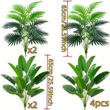 4pcs Artificial Green Plants, Beautiful Lifelike Fake Plants, Suitable For Home Decor, Office, Wedding, Hotel, Garden, Photography, Outdoor Courtyard Decor, Suitable For Anniversary, Father's Day, Mother's Day, Graduation Season, June Festival, Indoor/Outdoor Decoration - Containers Not Included