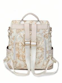 Fashionable, Minimalist Women's Travel, Large Capacity Computer, Anti-Theft Street Backpack, Suitable For Commuting, Travel, Student Bag - Beige - View 8