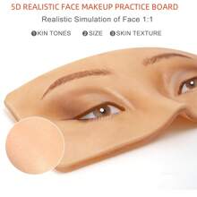5D Realistic Silicone Makeup Practice Board, Easy To Clean And Reusable Face Painting Practice Board, Ideal Tool For Artists, Beginners, And Makeup Artists To Master Makeup Techniques