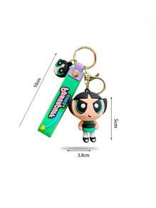 THE POWERPUFF GIRLS 2/3/4pcs Random Creative Cartoon Policewoman Keychain, Cute Delicate Accessory For Backpack, Handbag For Men & Women