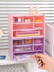 Hộp đựng trang sức, phụ kiện tóc để bàn, hộp đựng mỹ phẩm và trang sức, thích hợp sử dụng trong văn phòng, bàn trang điểm, phòng tắm, ký túc xá đại học, tủ quần áo, bàn làm việc. Hộp đựng văn phòng phẩm và đồ dùng linh tinh trong phòng ngủ và phòng khách. Hộp đựng đồ có ngăn kéo chống bụi, có thể xếp chồng lên nhau. Hộp đựng đồ dùng cần thiết khi đi du lịch, quà tặng tựu trường, trang trí phòng. - Nhiều màu - Xem 7