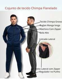 Men's Flannel Chimpa Polyester Sports Set Outdoor Athletic Sport Style Striped Winter Slim Fit Zipper Beach Going Out Night Out Sports Cycling Casual Weekend Mother's Day - 灰色 - 查看 3